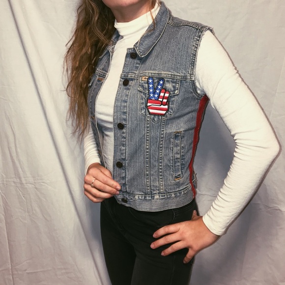 Custum American Baby Jean Vest - Picture 2 of 2